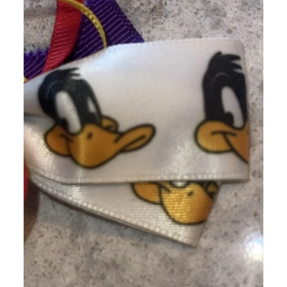 Vintage Looney Tunes Hair Barrette Ribbons Bugs Bunny Daffy Duck 1990 Barrettes